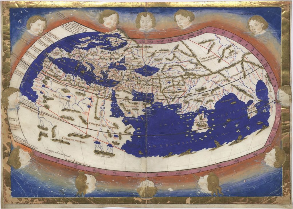 Ptolemy'nin enlem ve boylamlı ilk haritası